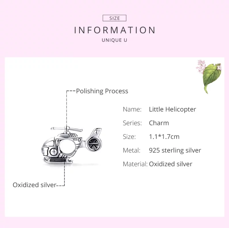 (image pour) Charm Style PANDORA Petit Hélicoptère - SCC1699 - Afficher 6