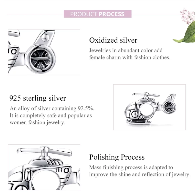 (image pour) Charm Style PANDORA Petit Hélicoptère - SCC1699 - Afficher 7