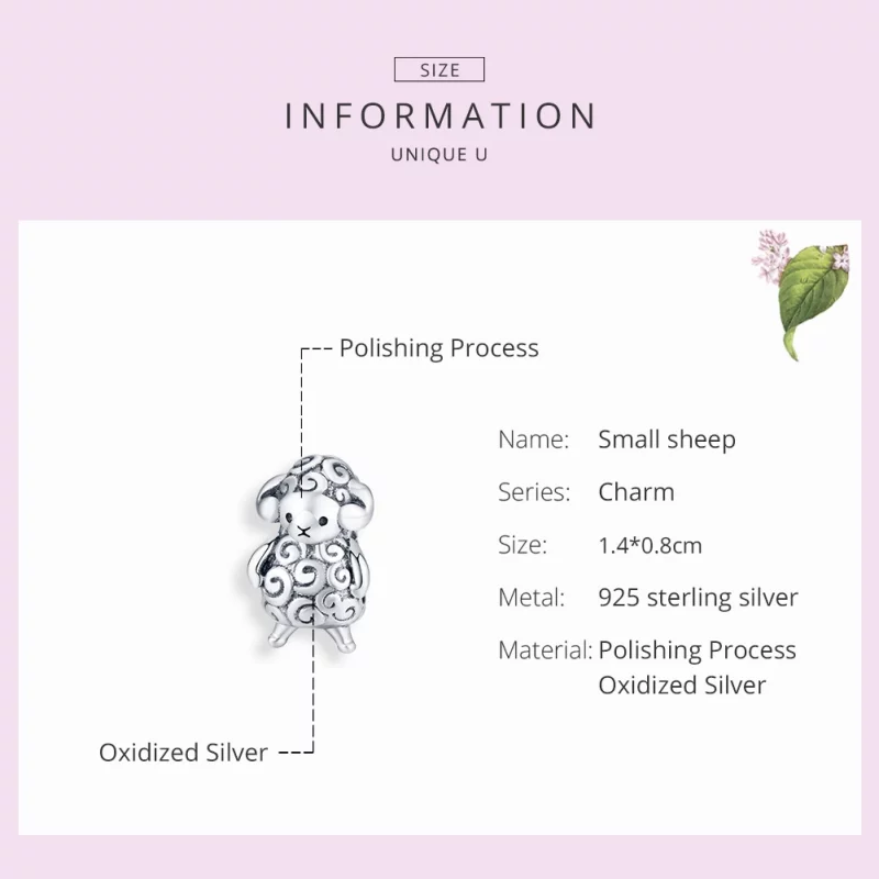 (image pour) Charm Style PANDORA Petit mouton - BSC187 - Afficher 7