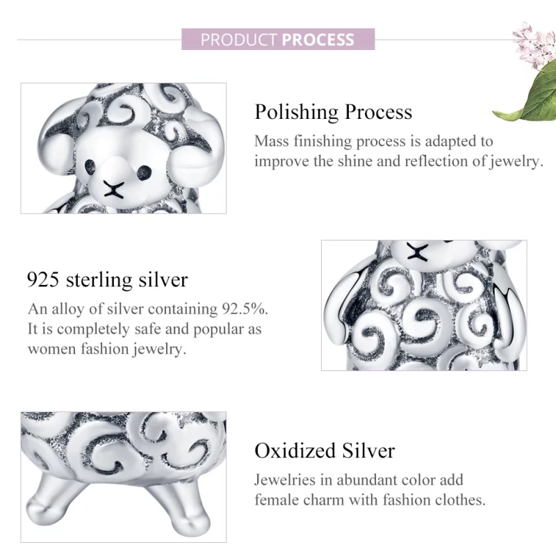 (image pour) Charm Style PANDORA Petit mouton - BSC187 - Afficher 8