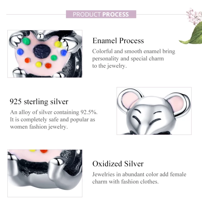 (image pour) Charm Style PANDORA Petite souris - SCC1318 - Afficher 2