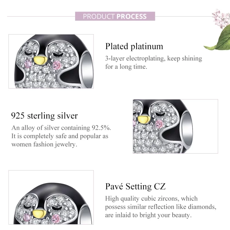 (image pour) Charm Style PANDORA pingouin Bicolore - BSC126 - Afficher 7