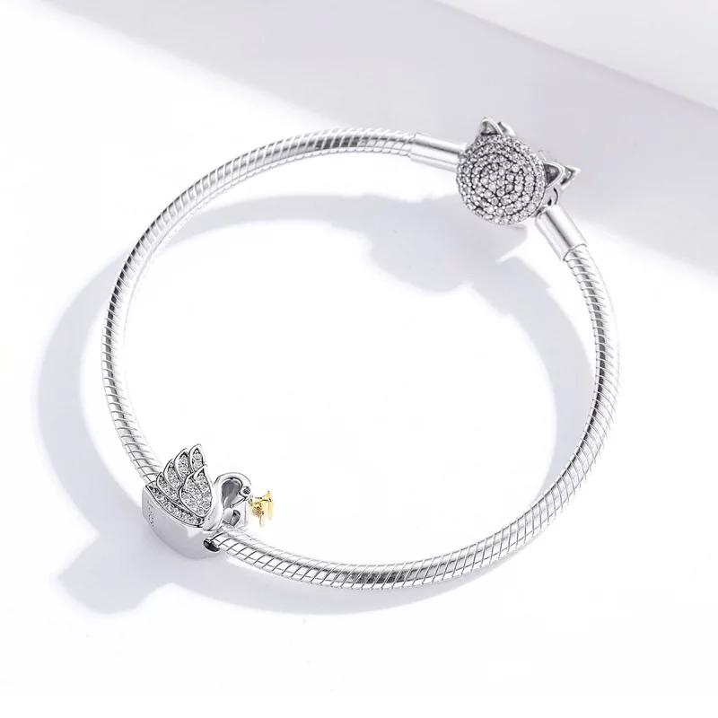 (image pour) Charm Style PANDORA Princesse Swan Bicolore - SCC1343 - Afficher 3