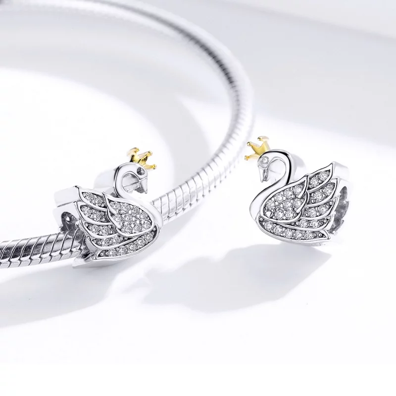 (image pour) Charm Style PANDORA Princesse Swan Bicolore - SCC1343 - Afficher 4
