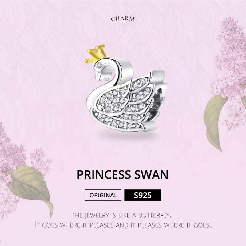(image pour) Charm Style PANDORA Princesse Swan Bicolore - SCC1343 - Afficher 6
