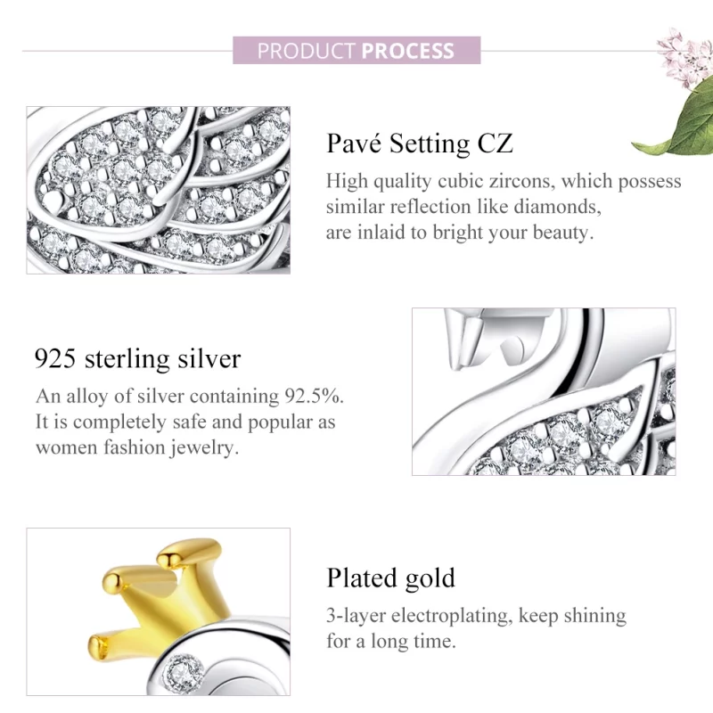 (image pour) Charm Style PANDORA Princesse Swan Bicolore - SCC1343 - Afficher 8