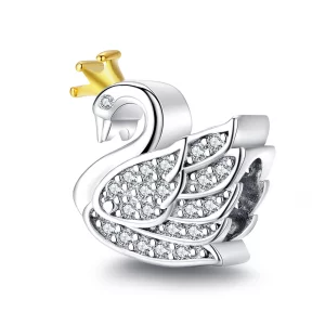 (image pour) Charm Style PANDORA Princesse Swan Bicolore - SCC1343