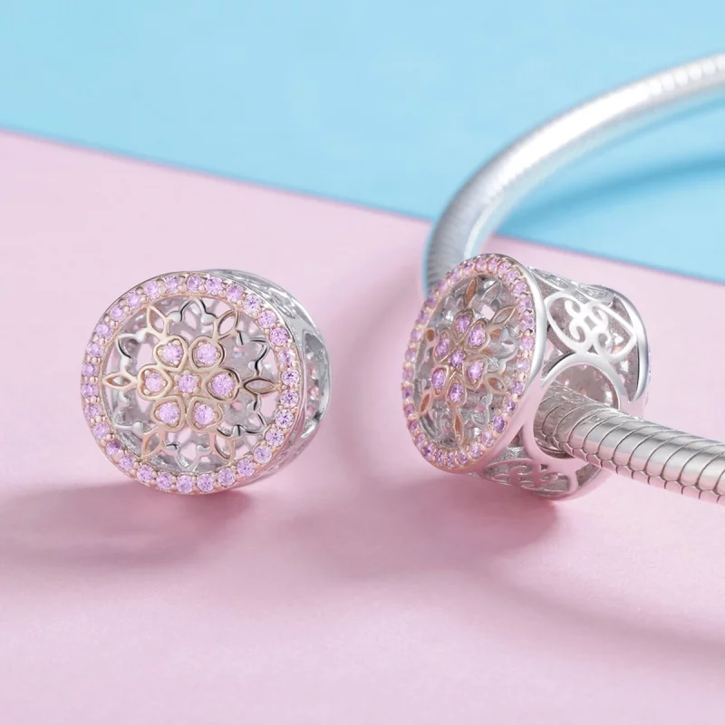 (image pour) Charm Style PANDORA Punaise des fleurs Bicolore - SCC923 - Afficher 4