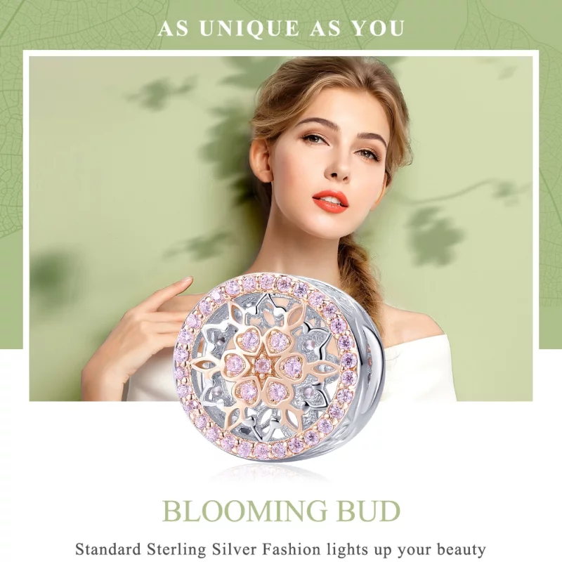 (image pour) Charm Style PANDORA Punaise des fleurs Bicolore - SCC923 - Afficher 6