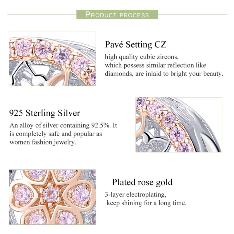 (image pour) Charm Style PANDORA Punaise des fleurs Bicolore - SCC923 - Afficher 7
