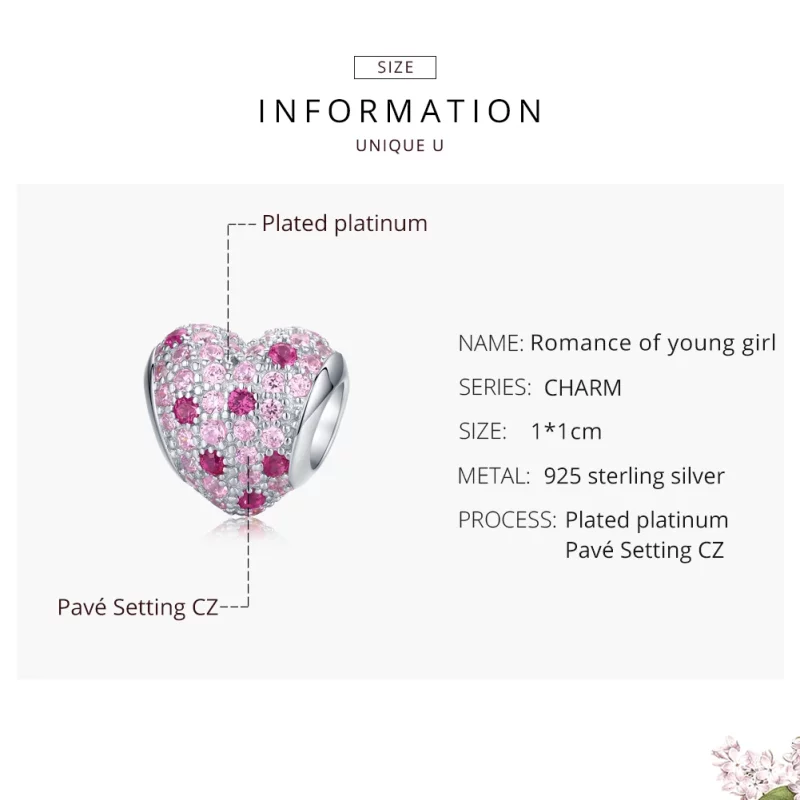 (image pour) Charm Style PANDORA Romance de jeune fille - BSC118 - Afficher 7
