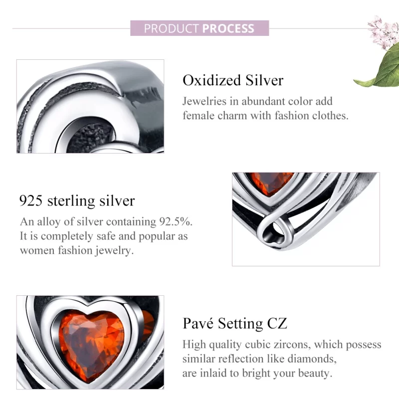 (image pour) Charm Style PANDORA Rugby Coeur Dans Coeur - SCC1472 - Afficher 8