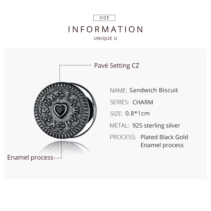(image pour) Charm Style PANDORA Sandwich Biscuit - BSC352 - Afficher 8