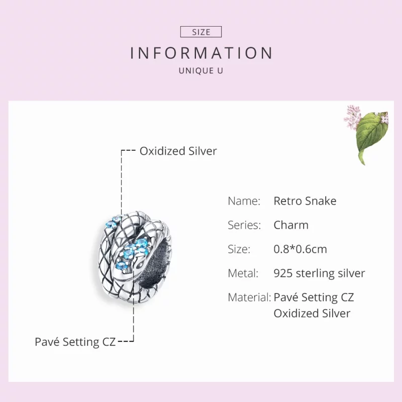 (image pour) Charm Style PANDORA Serpent rétro - SCC1351 - Afficher 6