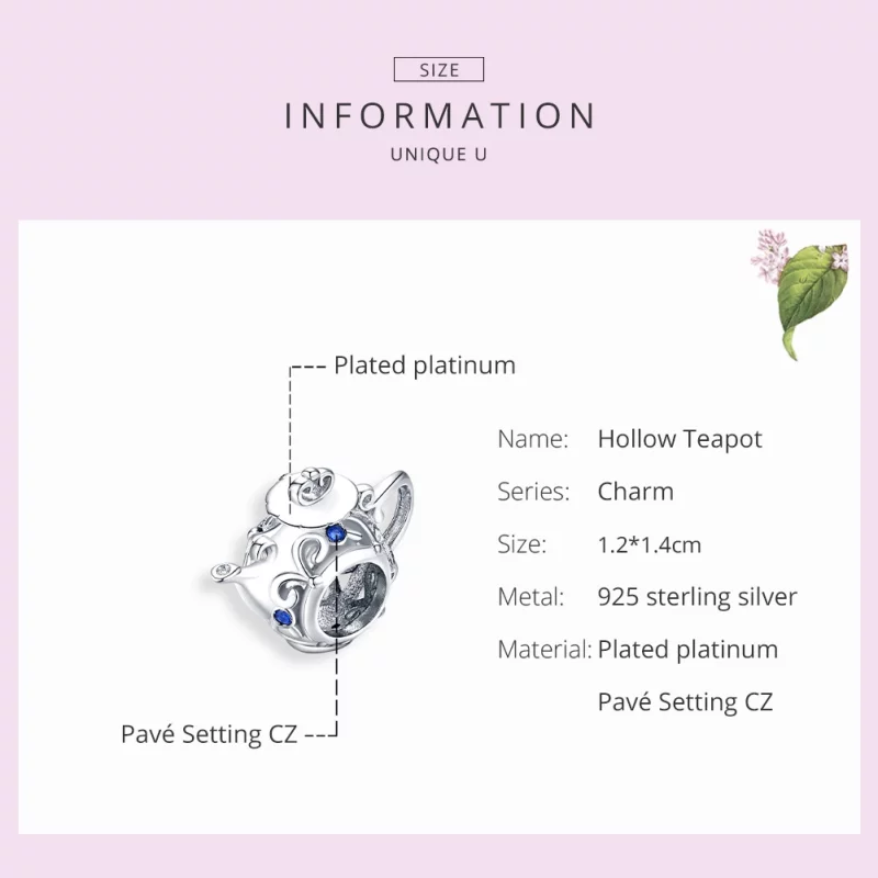 (image pour) Charm Style PANDORA Théière creuse - BSC274 - Afficher 7