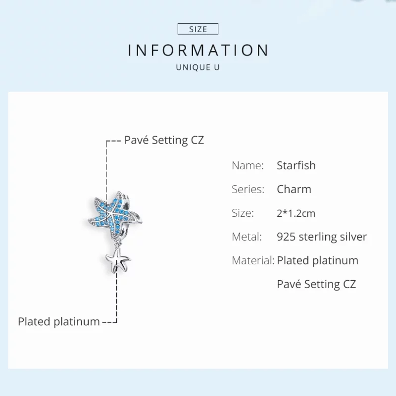 (image pour) Charm Style PANDORA Étoile de mer océanique - BSC252 - Afficher 6