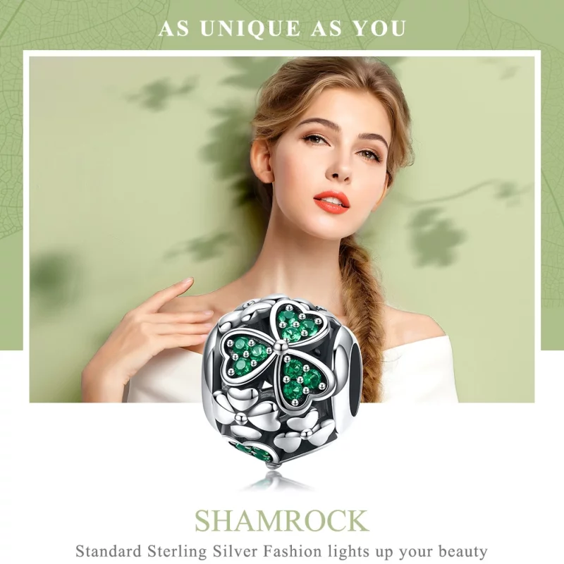 (image pour) Charm Style PANDORA Trèfle vert - SCC964 - Afficher 6