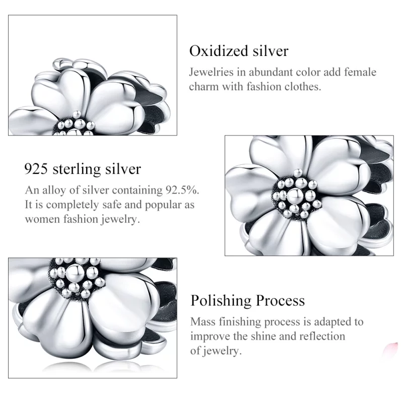 (image pour) Charm Style PANDORA Trois fleurs - SCC1486 - Afficher 6