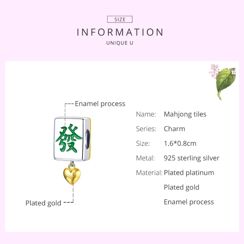(image pour) Charm Style PANDORA Tuiles mahjong Bicolore - SCC1751 - Afficher 7