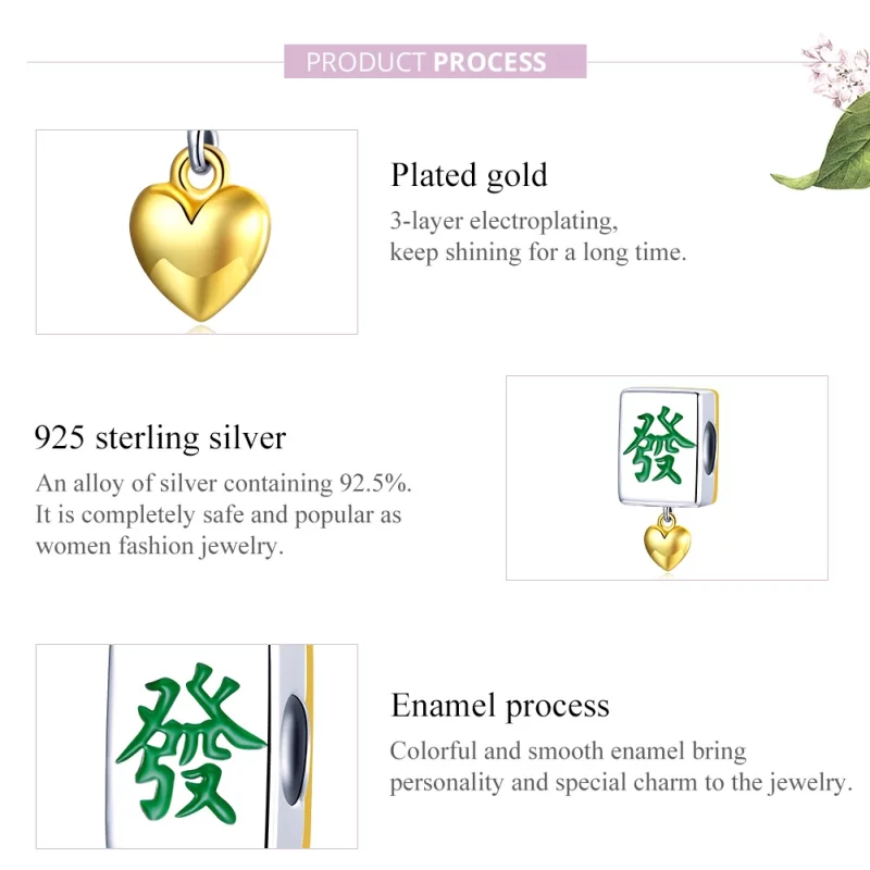(image pour) Charm Style PANDORA Tuiles mahjong Bicolore - SCC1751 - Afficher 8