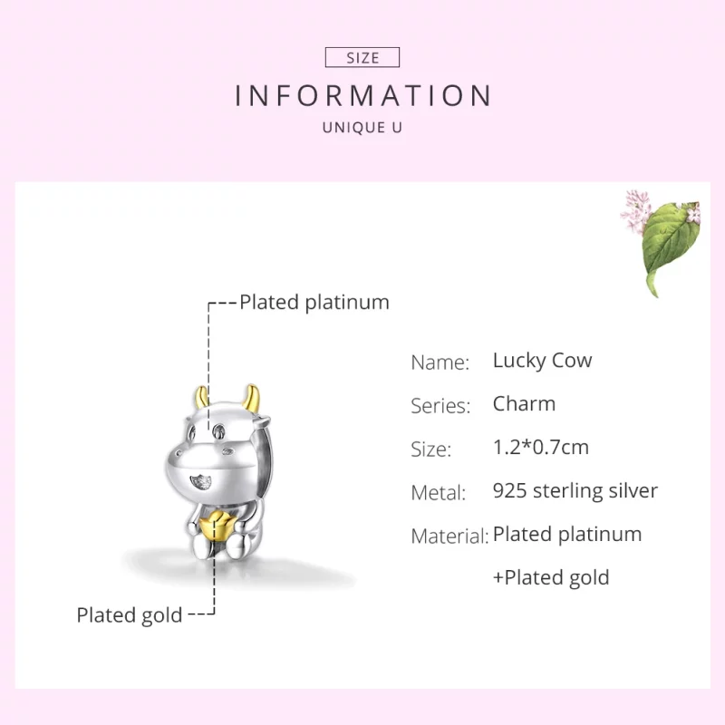 (image pour) Charm Style PANDORA Vache chanceuse Bicolore - SCC1709 - Afficher 7