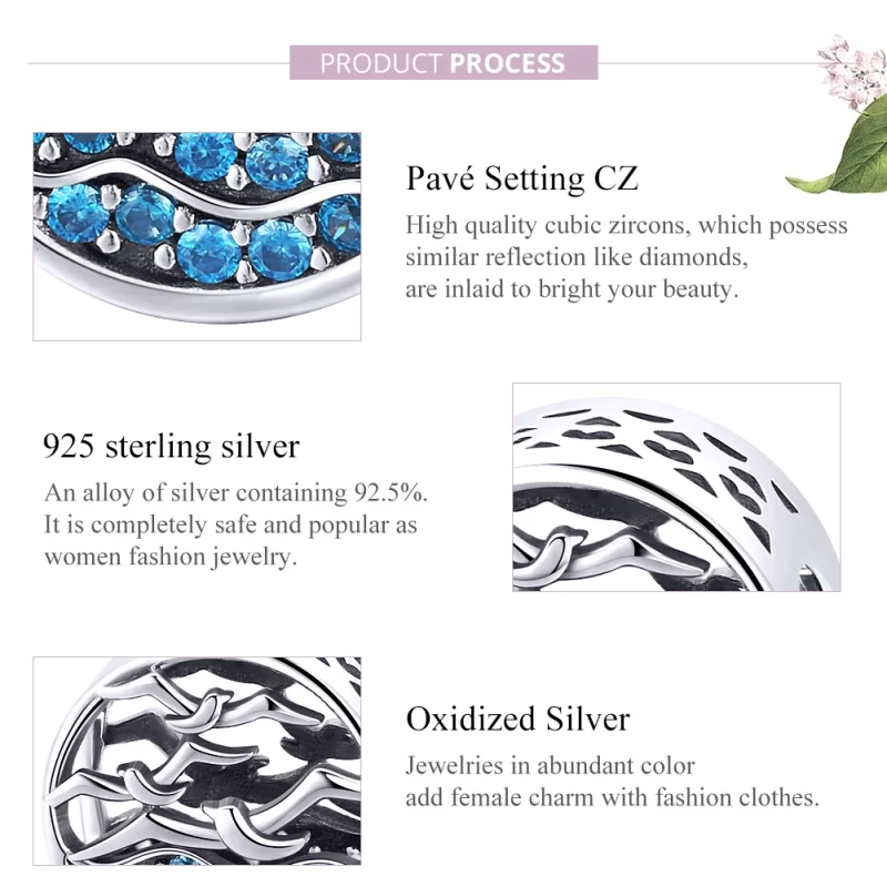 (image pour) Charm Style PANDORA Vague & Mouettes - SCC1454 - Afficher 8