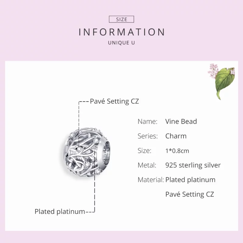 (image pour) Charm Style PANDORA Vigne - BSC256 - Afficher 7
