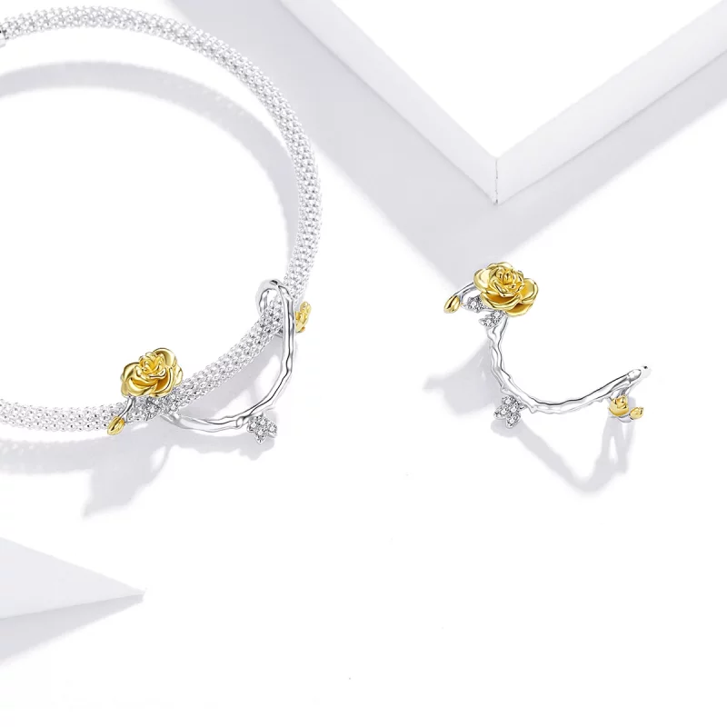 (image pour) Charm Style PANDORA Vignes roses Bicolore - BSC322 - Afficher 4