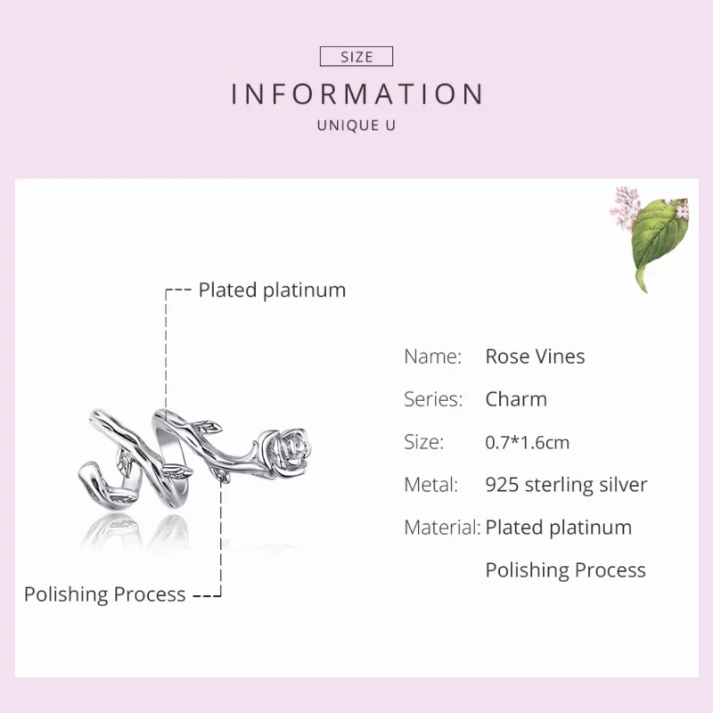(image pour) Charm Style PANDORA vignes roses - BSC310 - Afficher 7