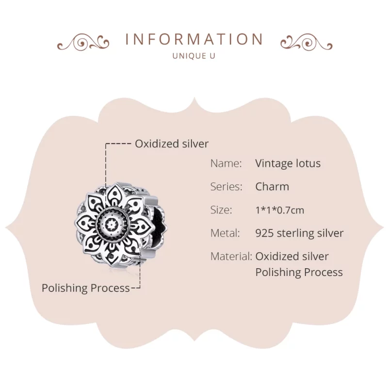 (image pour) Charm Style PANDORA Vintage Lotus - SCC1823 - Afficher 6
