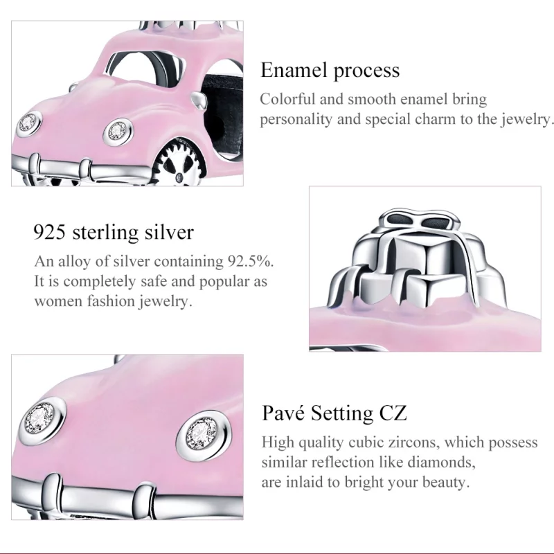 (image pour) Charm Style PANDORA Voiture rose - SCC1738 - Afficher 7