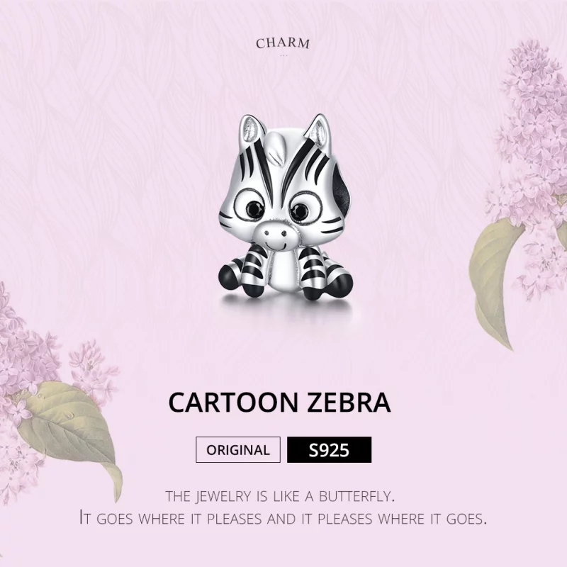 (image pour) Charm Style PANDORA Zèbre de dessin animé - BSC387 - Afficher 6