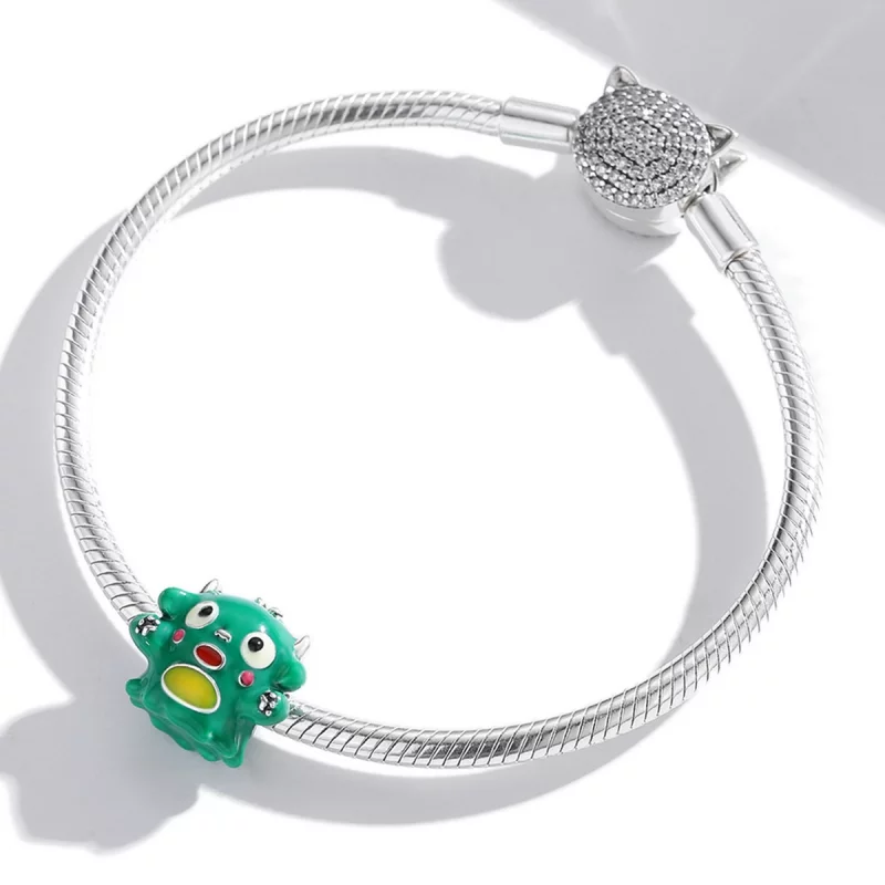(image pour) Charmant charm en style Pandora avec un adorable monstre - SCC2054 - Afficher 3