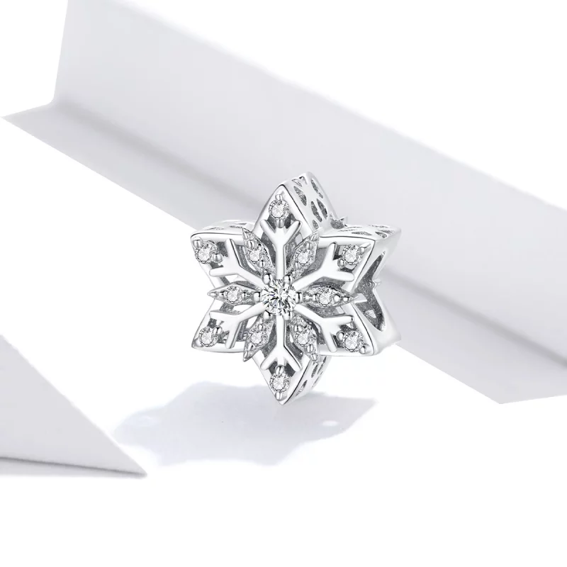 (image pour) Charme éclatant de style Pandora avec des flocons de neige - BSC368 - Afficher 2