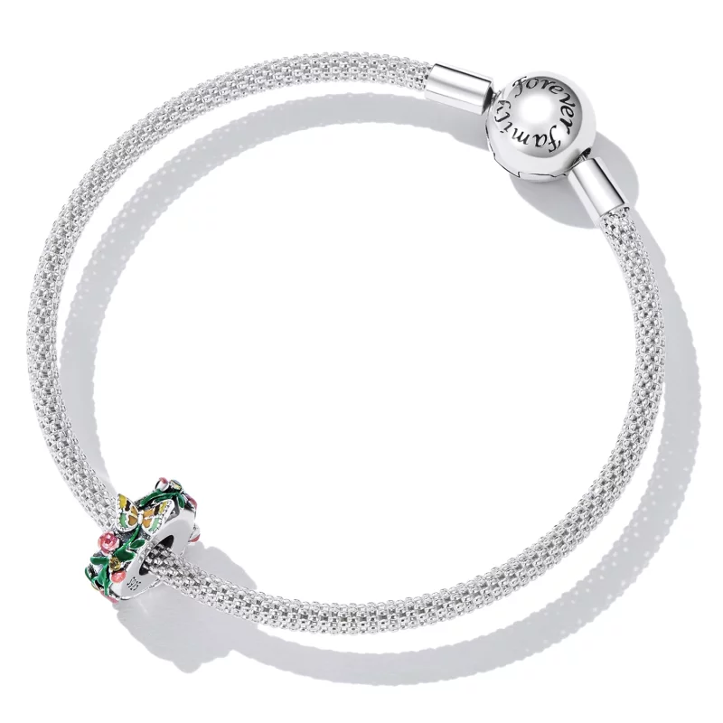(image pour) Charme d'espacement en forme de papillon et fleur de style Pandora - SCC2251 - Afficher 5
