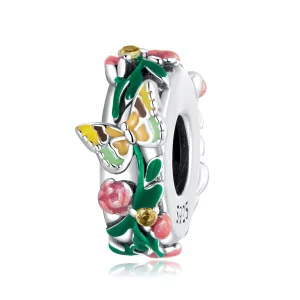 (image pour) Charme d'espacement en forme de papillon et fleur de style Pandora - SCC2251
