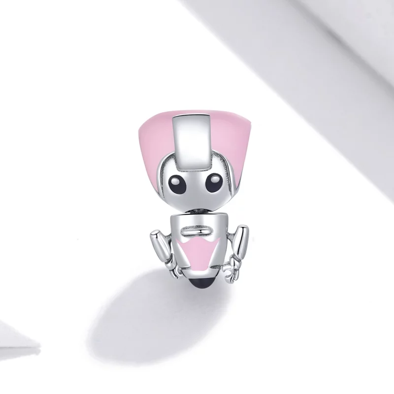 (image pour) Charme de bébé robot rose de style Pandora - SCC1774 - Afficher 2