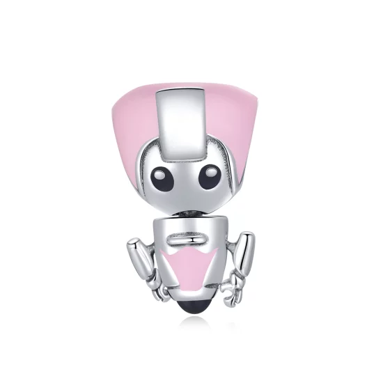(image pour) Charme de bébé robot rose de style Pandora - SCC1774