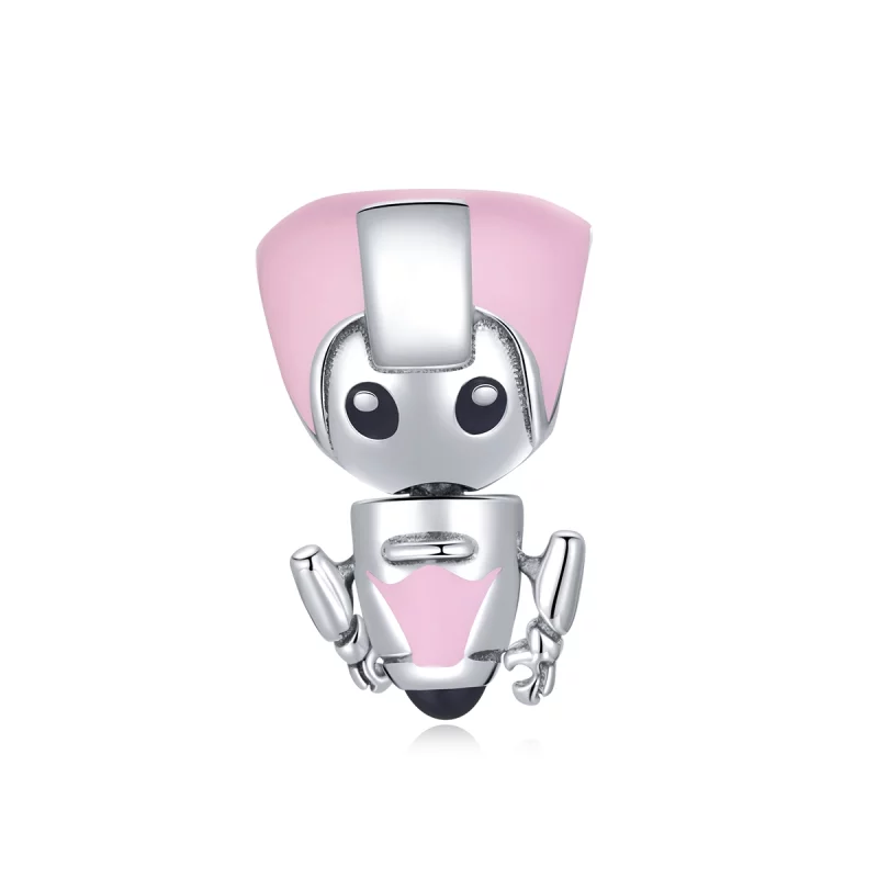 (image pour) Charme de bébé robot rose de style Pandora - SCC1774
