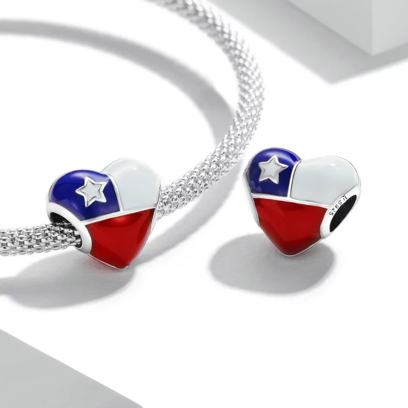 (image pour) Charme de style Pandora avec drapeau du Chili - SCC2110 - Afficher 4