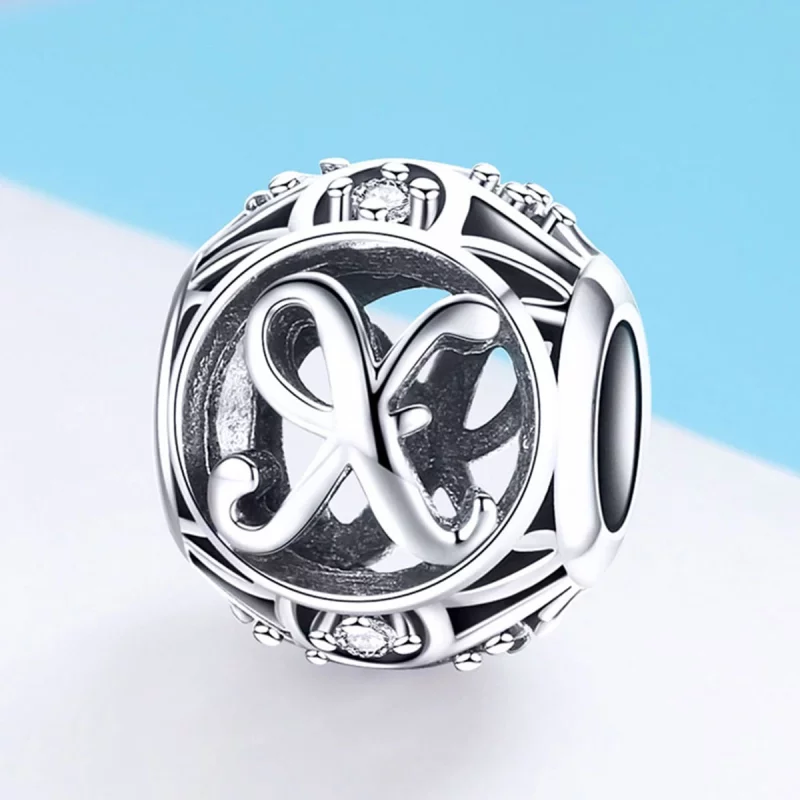 (image pour) Charme de style Pandora avec lettre-X - SCC738-X - Afficher 2
