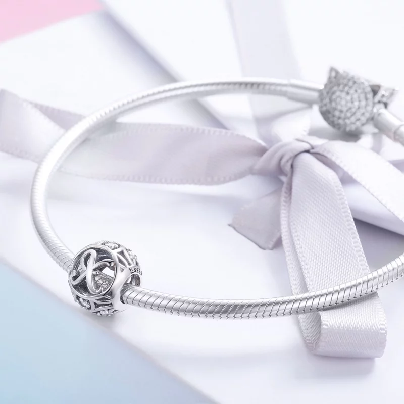 (image pour) Charme de style Pandora avec lettre-X - SCC738-X - Afficher 4