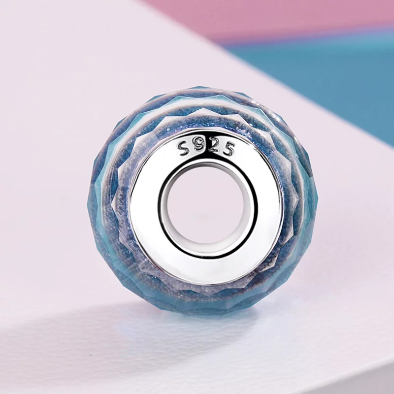 (image pour) Charme en verre de Murano bleu de style Pandora - SCZ054 - Afficher 3