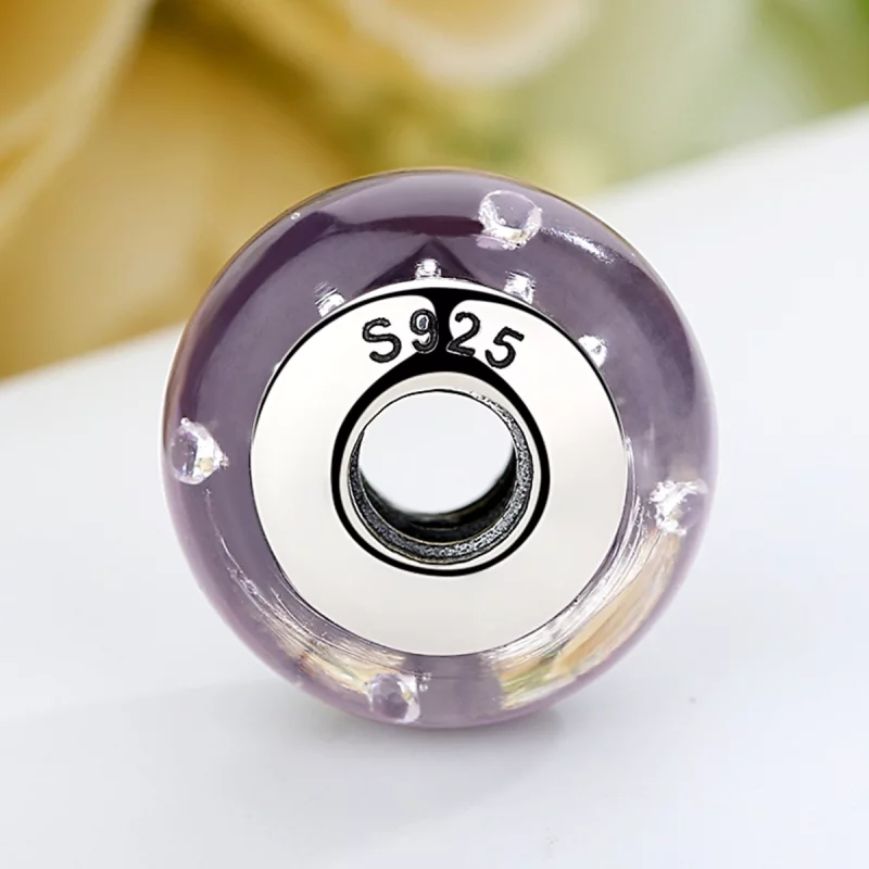 (image pour) Charme en verre de Murano violet de style Pandora - SCZ001 - Afficher 5