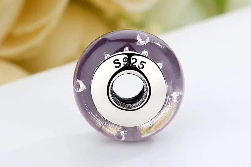 (image pour) Charme en verre de Murano violet de style Pandora - SCZ001 - Afficher 9