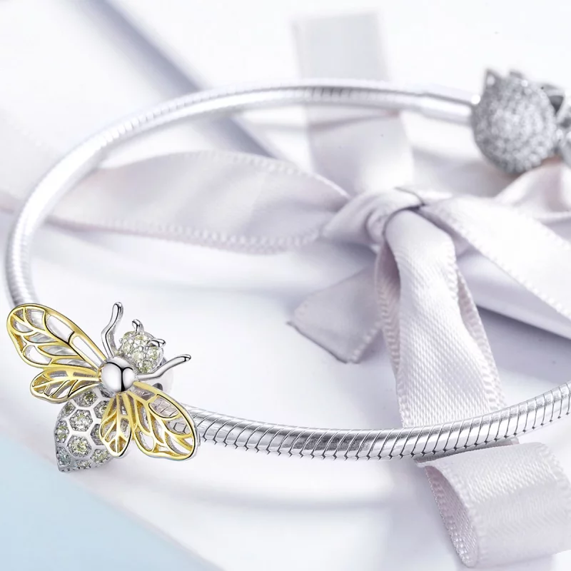 (image pour) Charme Exquis de Style Pandora en Forme d'Abeille - BSC067 - Afficher 3