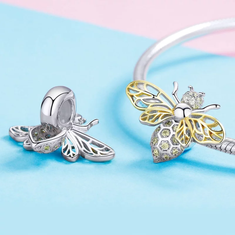 (image pour) Charme Exquis de Style Pandora en Forme d'Abeille - BSC067 - Afficher 4