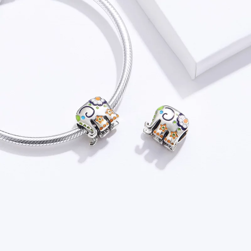 (image pour) Charme éléphant heureux de style Pandora - BSC095 - Afficher 4