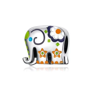 Charme éléphant heureux de style Pandora - BSC095 (image pour) Charme éléphant heureux de style Pandora - BSC095