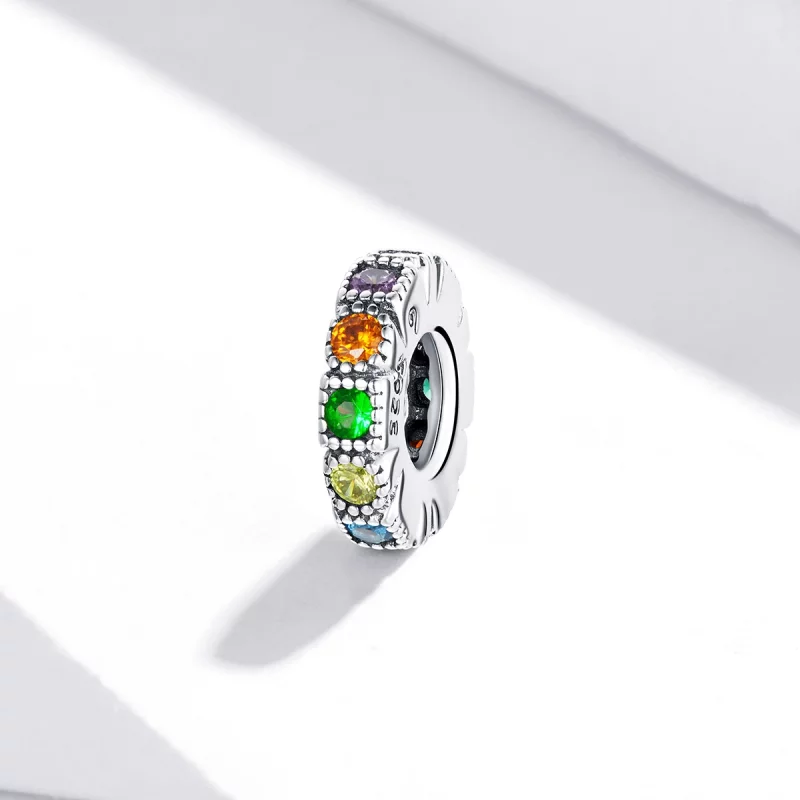(image pour) Pandora Style Charm en pierre arc-en-ciel - BSC473 - Afficher 2